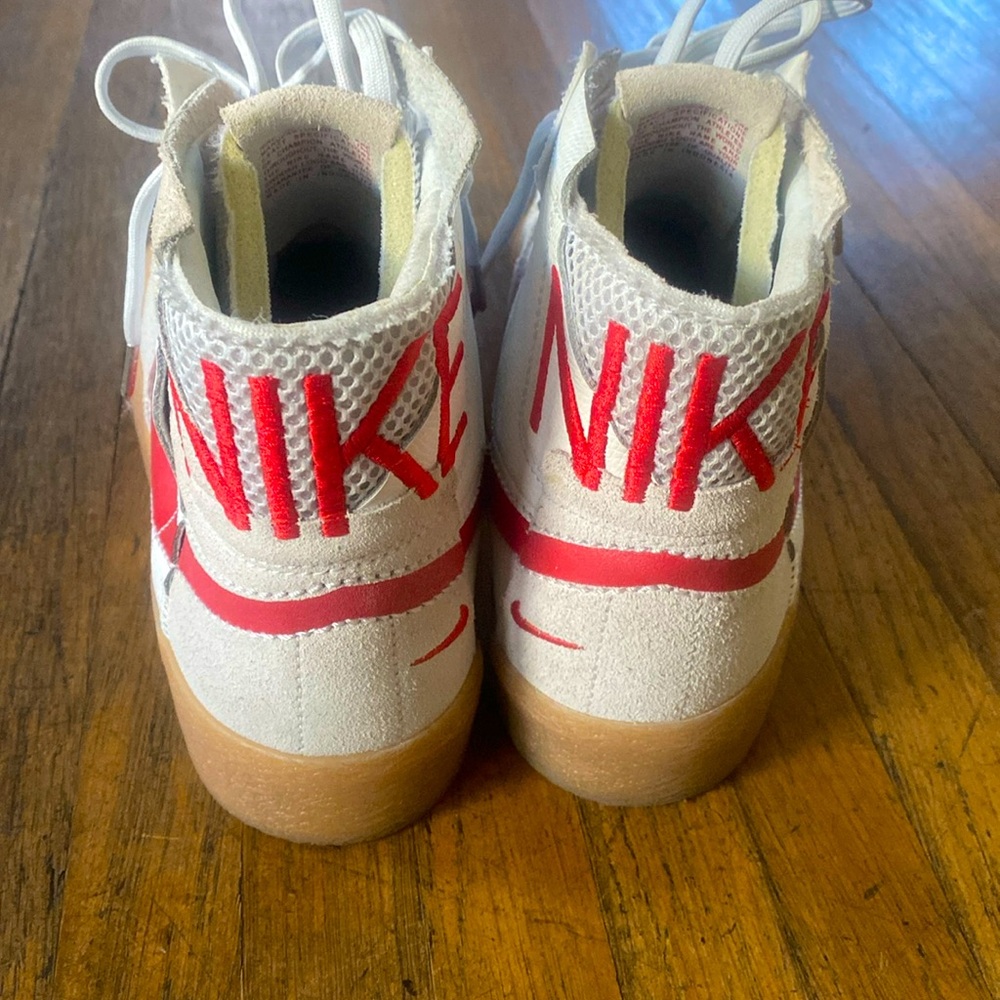 Nike white and red retro high tops